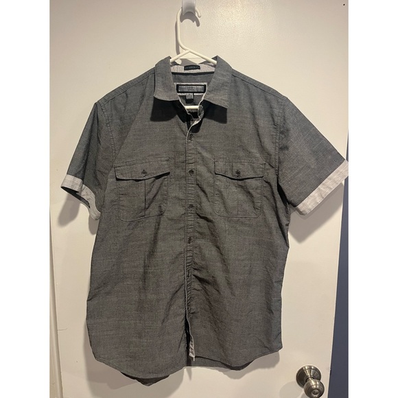 pd&c button up shirt. Slim fit. Stretch. Men’s. Large. Gray. - Picture 1 of 3